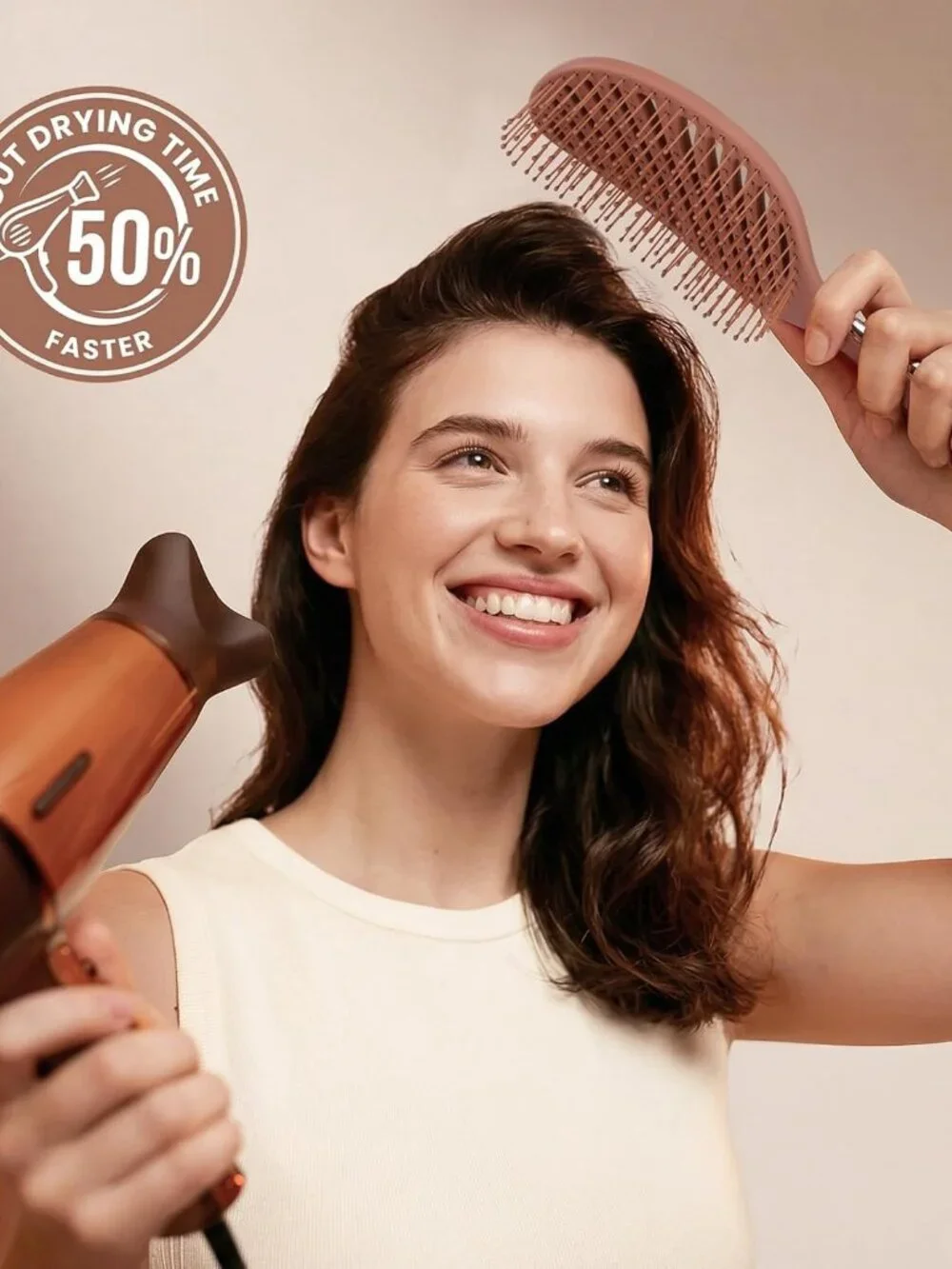 Detangler Brush, Wet Dry Vented Hair Brush w/Soft Bristles